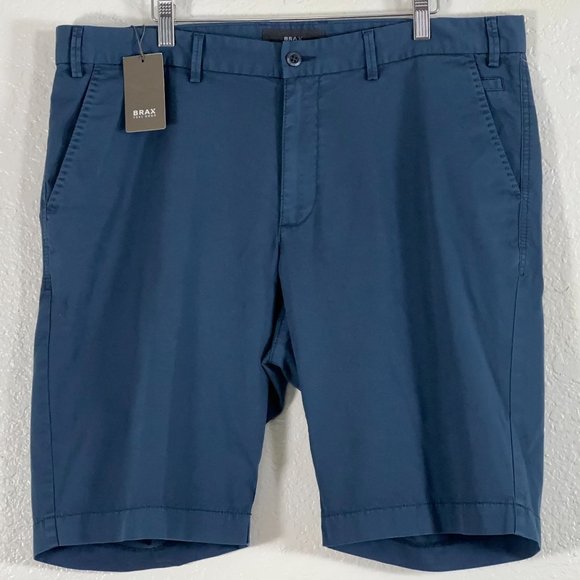 Brax Belleville Cotton Stretch Blend Shorts in Blue Men's Size 40 - Picture 2 of 8